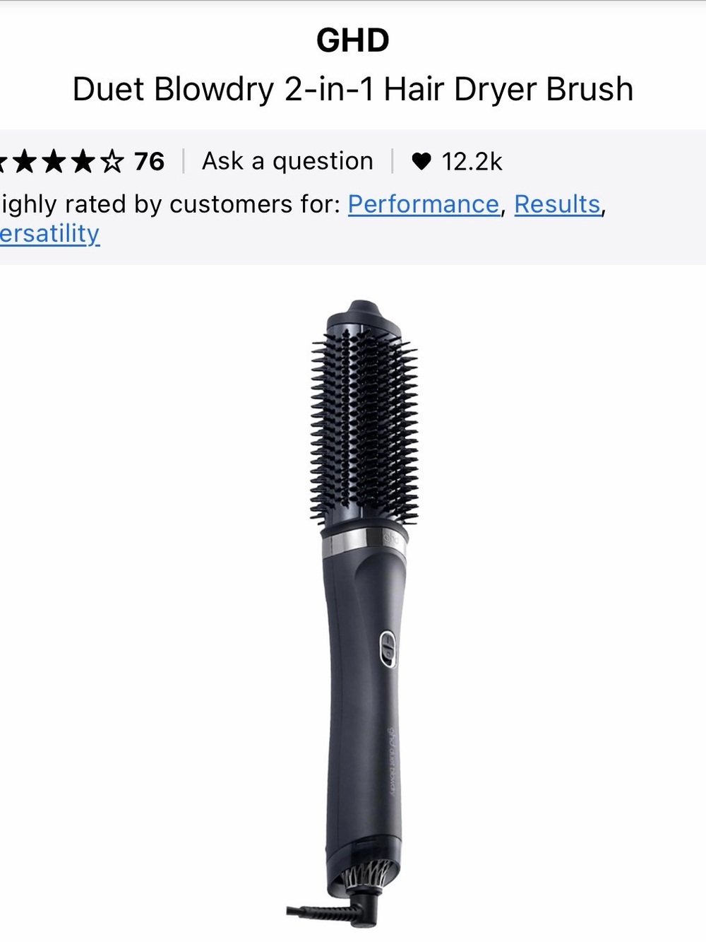 GHD Duet Blowdry Brush (Black)